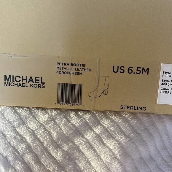 Michael Kors Petra Metallic Leather Ankle Boots - Picture 5 of 8